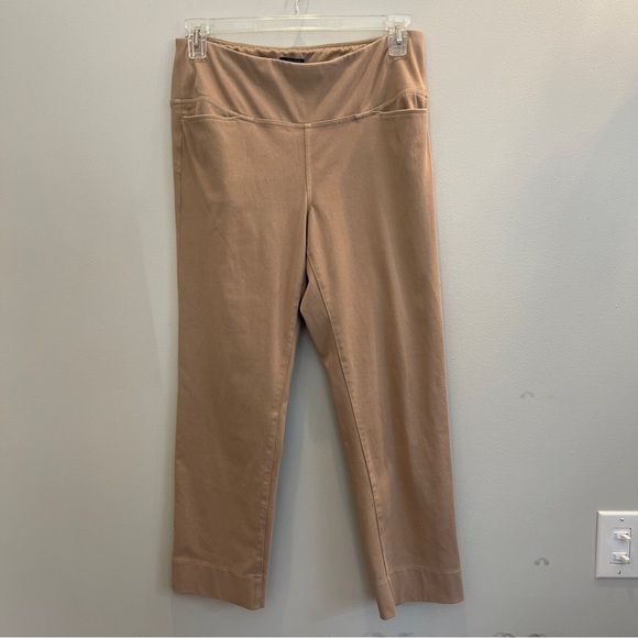 J. Jill Pants - J Jill Pants Women’s Medium Tan Ankle Stretchy Pull on Pockets Career Comfort